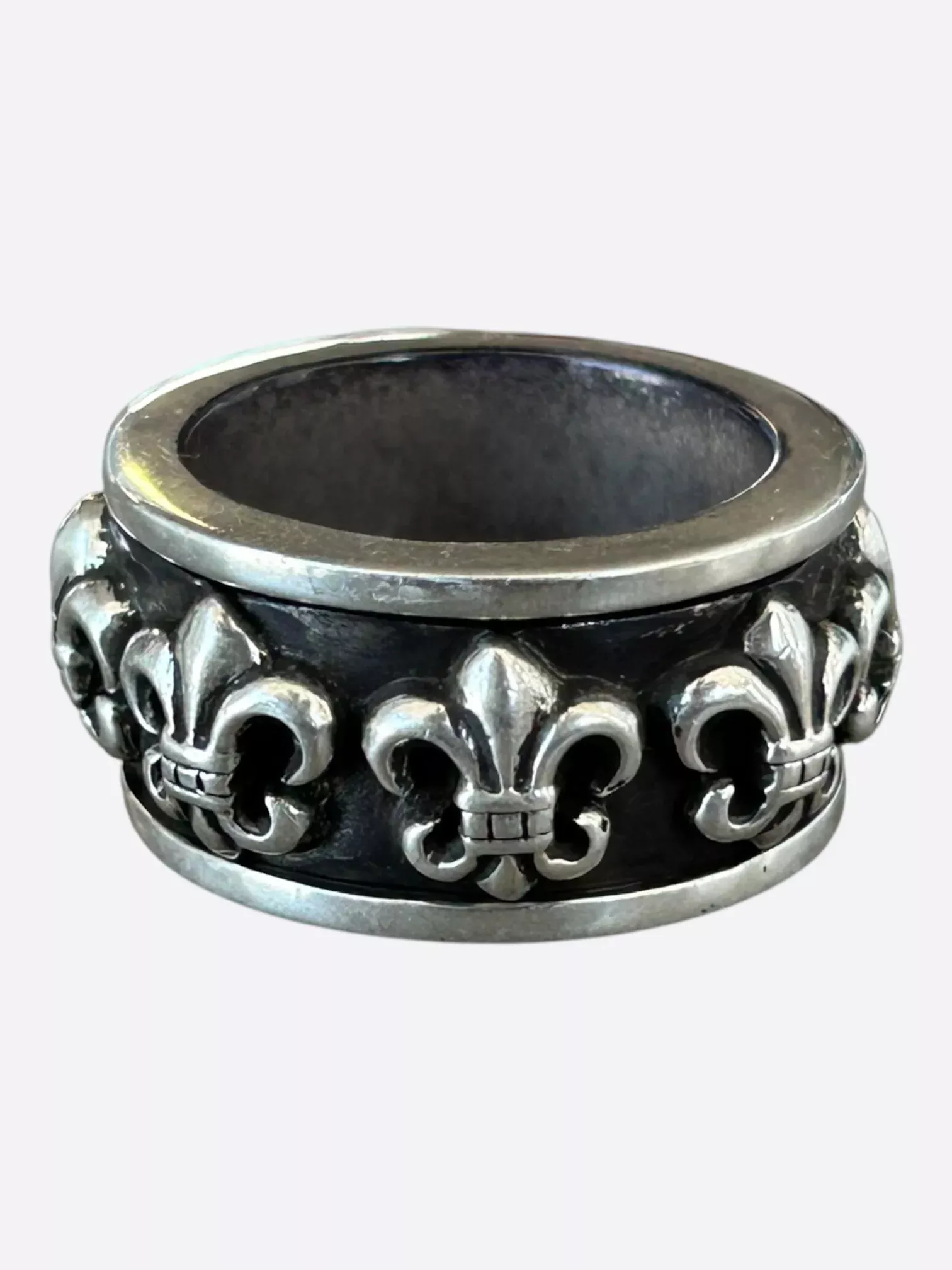 Chrome Hearts Silver Fleur De Lis Spinner Ring