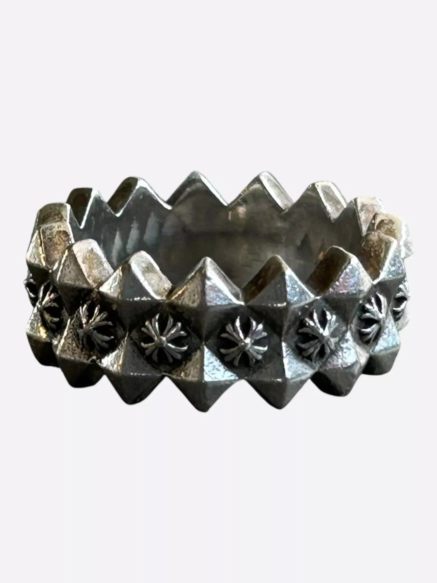 Chrome Hearts Silver Pyramid Plus Ring