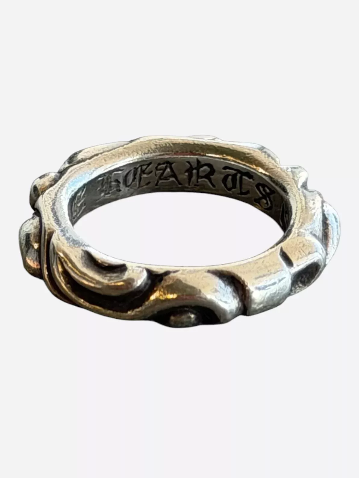Chrome Hearts Silver Scroll Band Ring