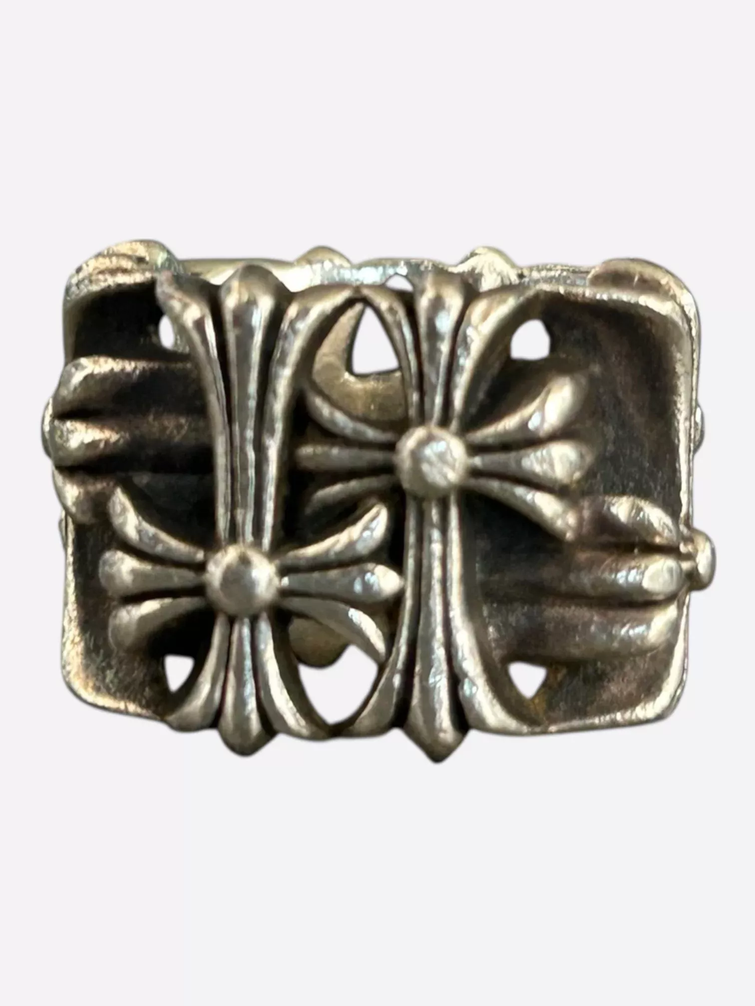 Chrome Hearts Silver Square Cemetery Ring