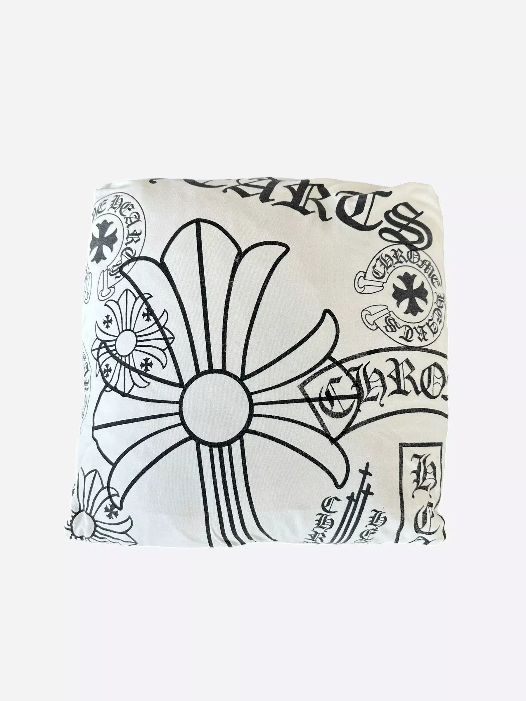Chrome Hearts White & Black Stencil Pillow