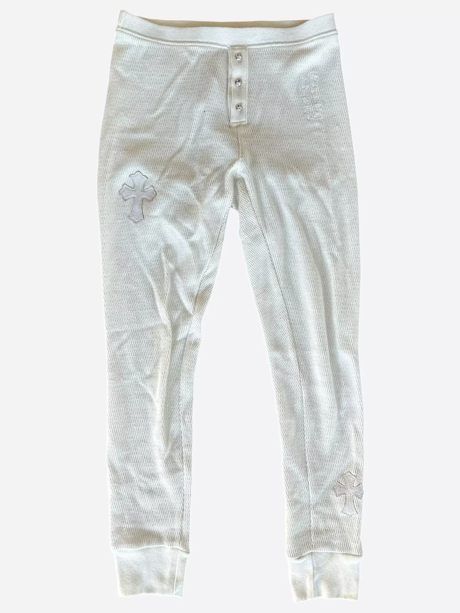 Chrome Hearts White Cross Patch Waffle Thermal Pants
