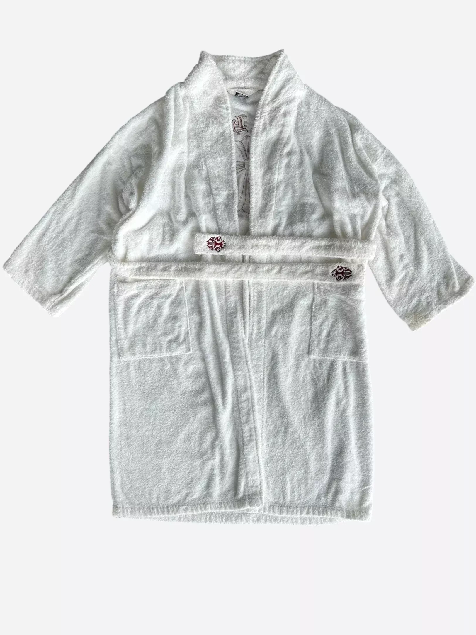 Chrome Hearts White & Red Cross Logo Robe