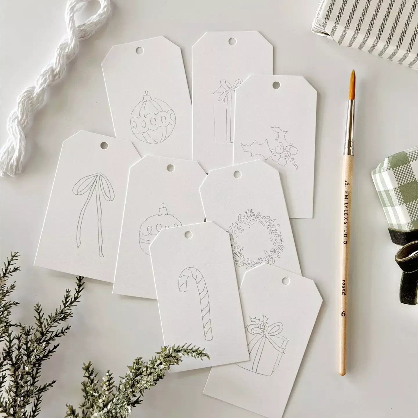 Classic Christmas Paintable Gift Tags