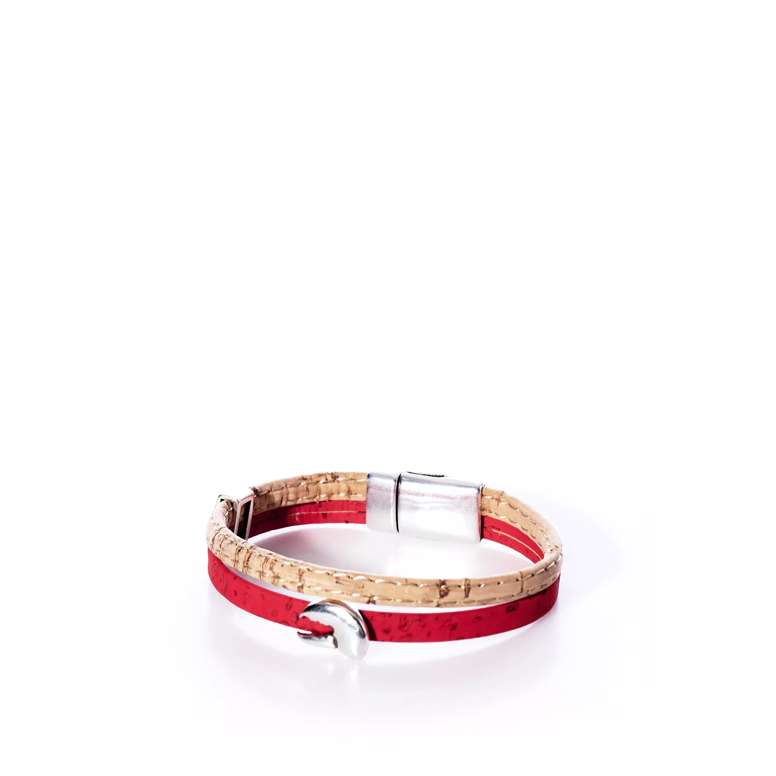 Classic Cork Bracelet - Claw on Red