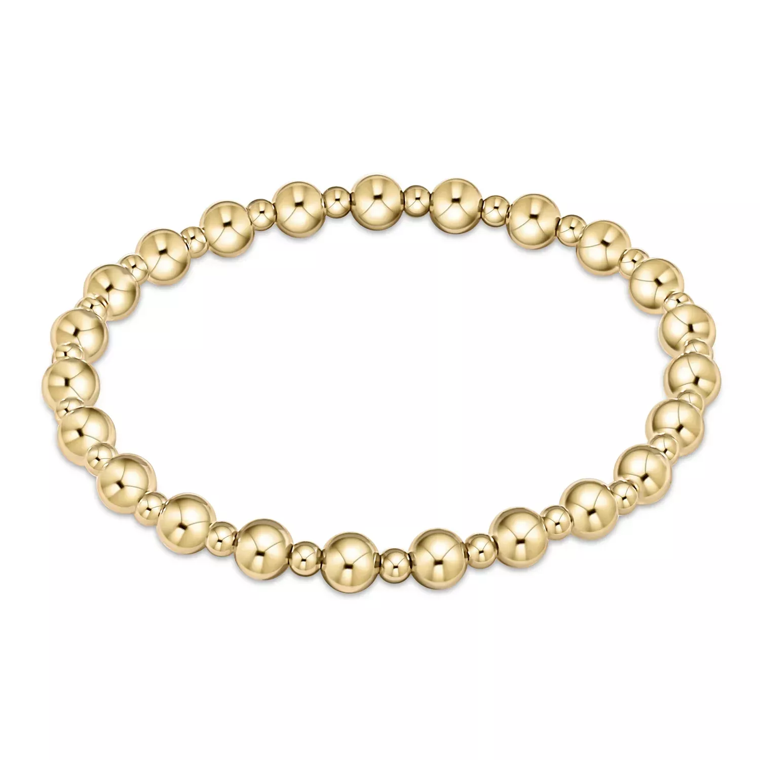 classic grateful pattern 5mm bead bracelet - gold