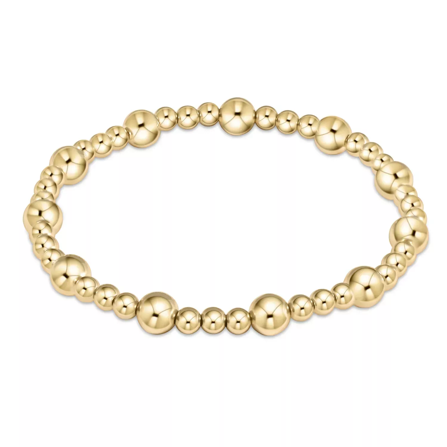 classic sincerity pattern 6mm bead bracelet - gold