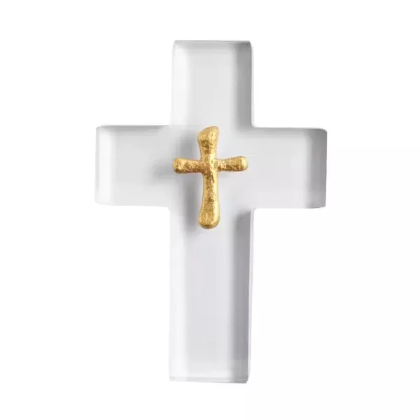 Clear Resin Gold Cross