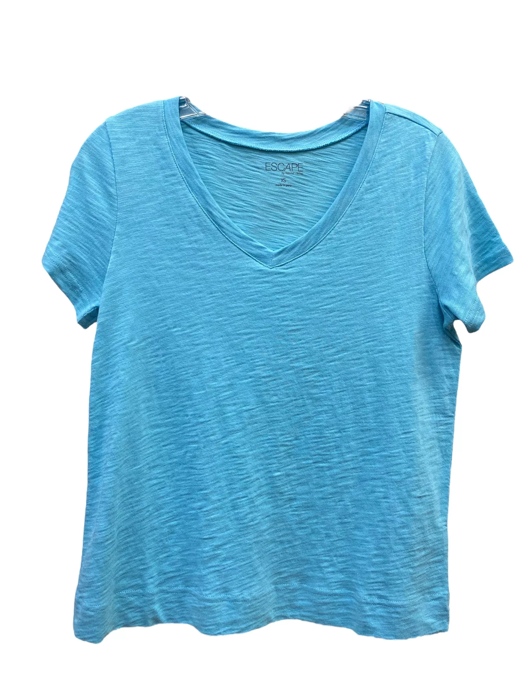 CottonV-Neck Tee-Sky
