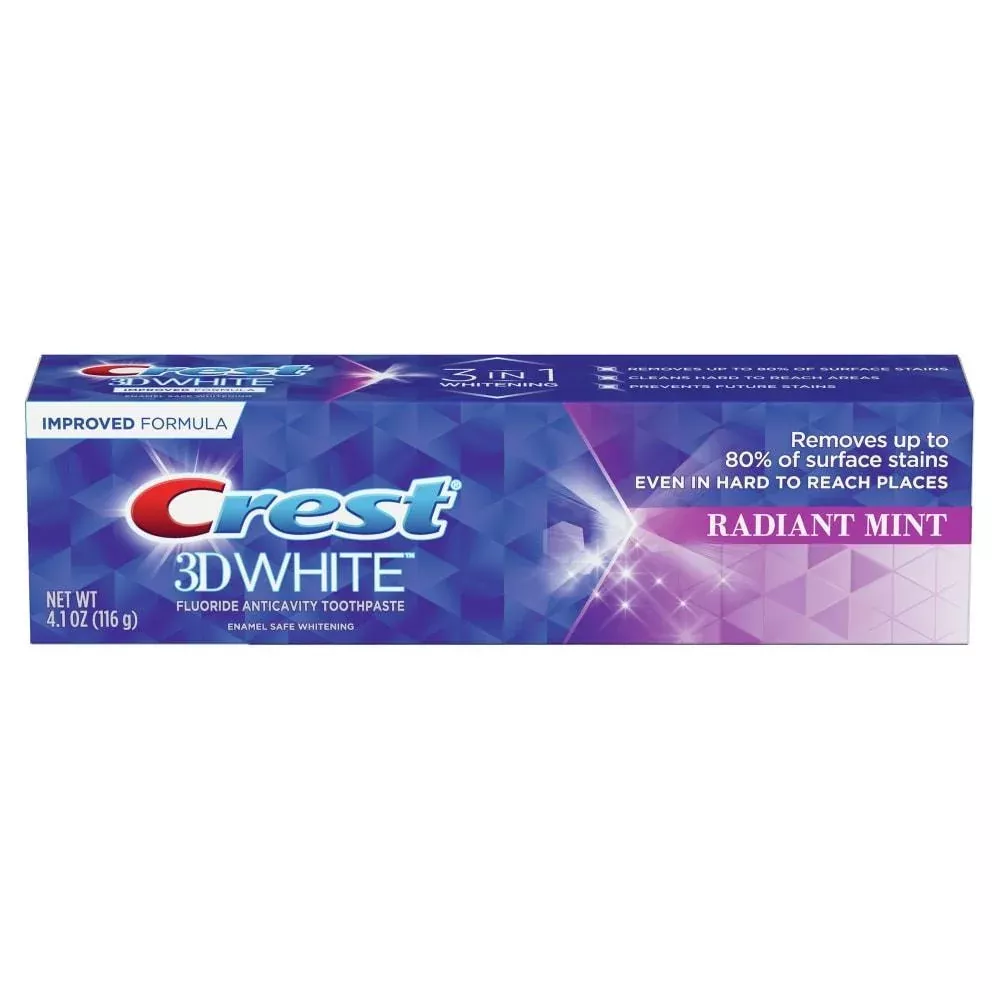 Crest 3D White Toothpaste, Fluoride Anticavity, Radiant Mint