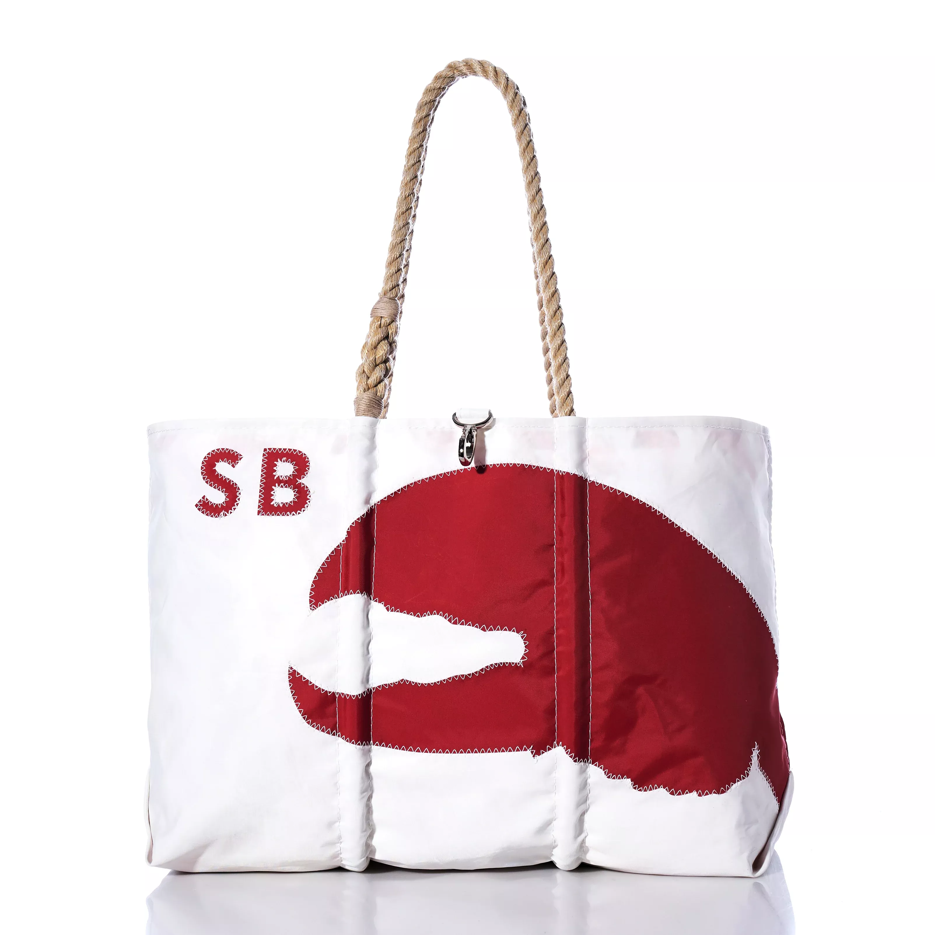 Custom Monogram Red Lobster Claw Large Tote