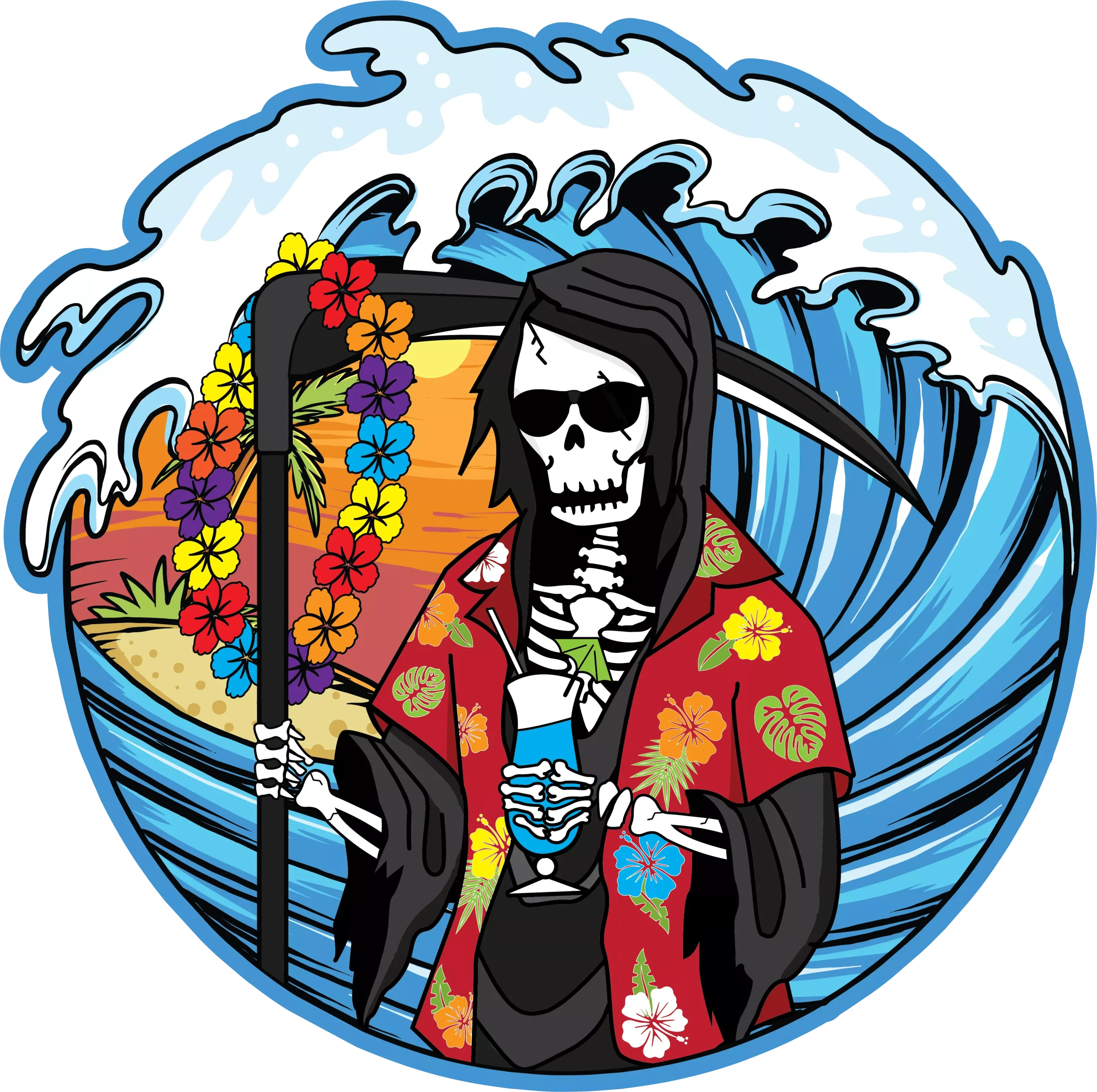 Death's Up - 4 inch Sticker