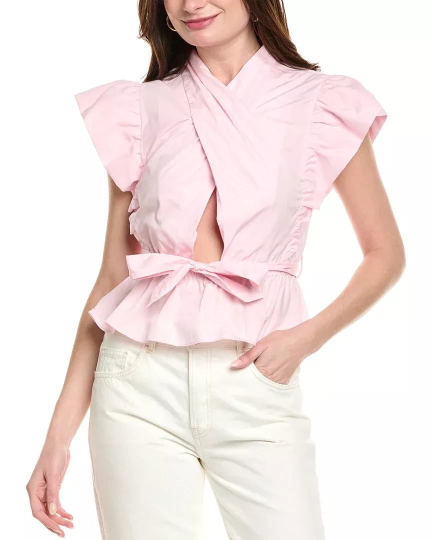Derek Lam 10 Crosby Brynn Ruffle Wrap Top