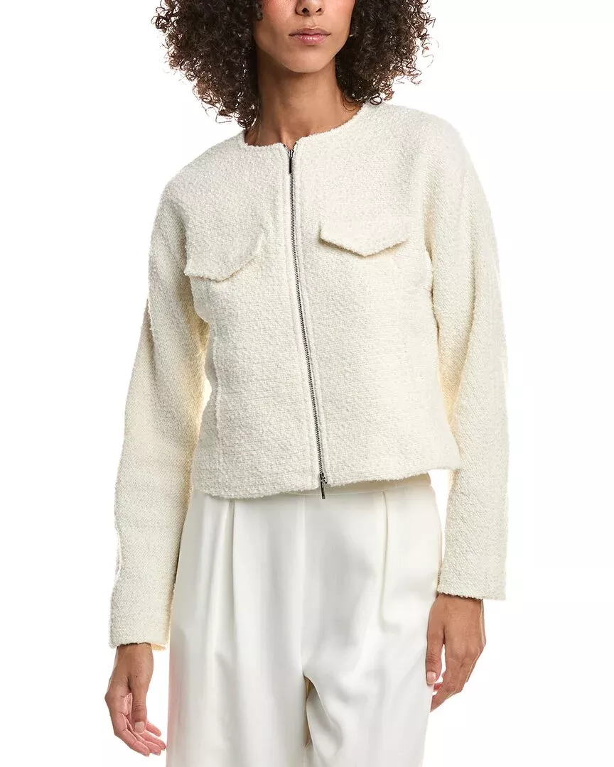 Derek Lam 10 Crosby Prewett Zip Front Wool-Blend Jacket