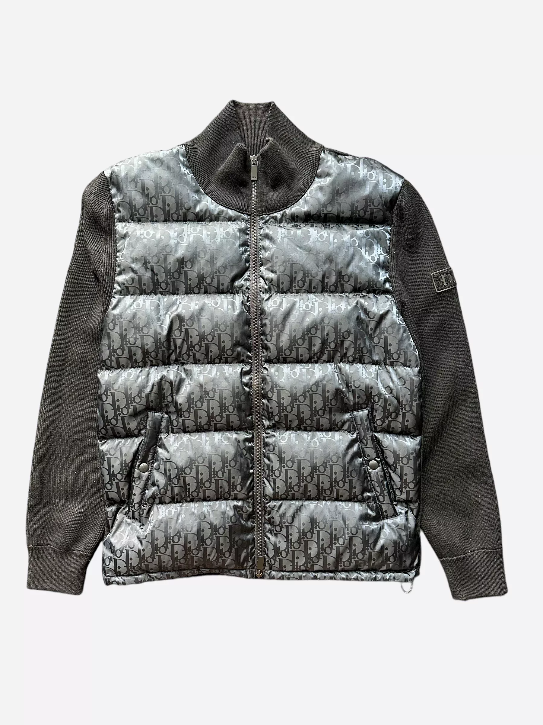 Dior Black Oblique Knit Puffer Jacket