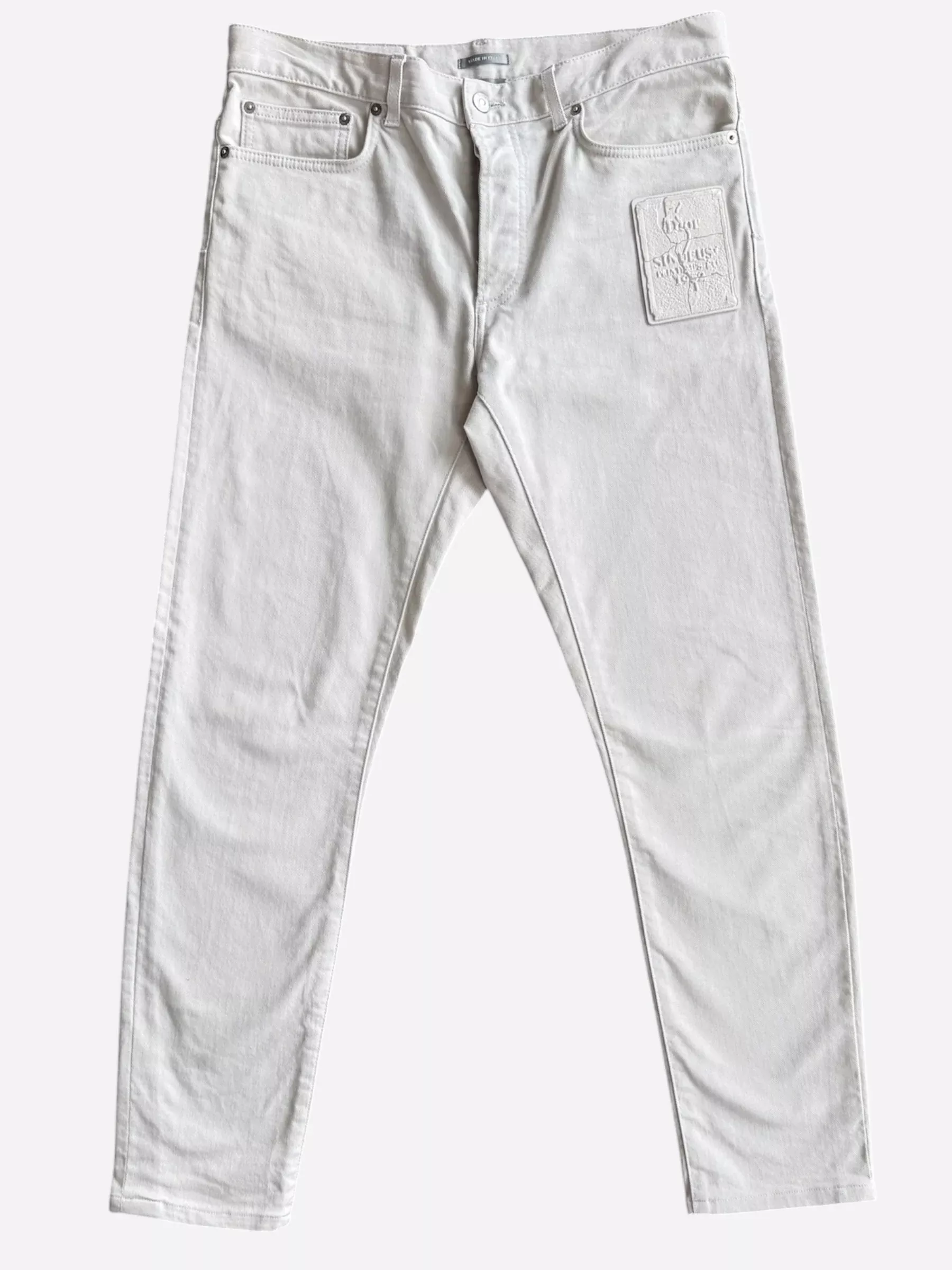 Dior Daniel Arsham White Eroded Logo Jeans