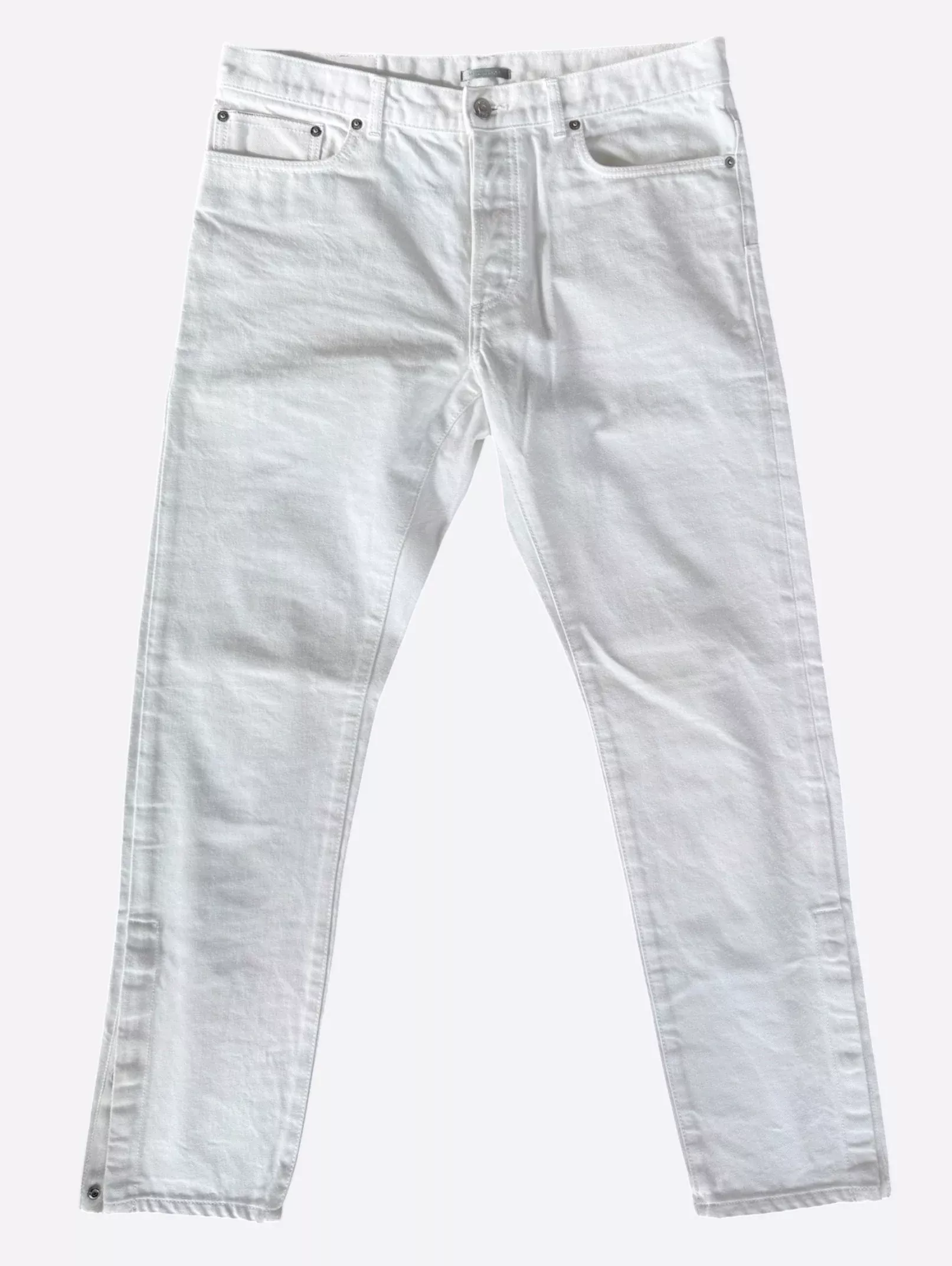 Dior Sacai White Embroidered Patch Slim Jeans