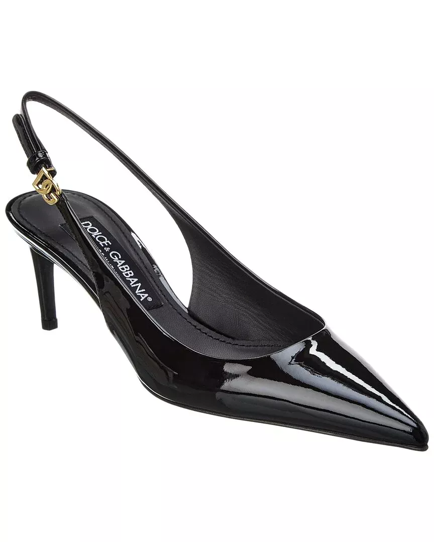 Dolce & Gabbana Dg Logo Leather Slingback Pump