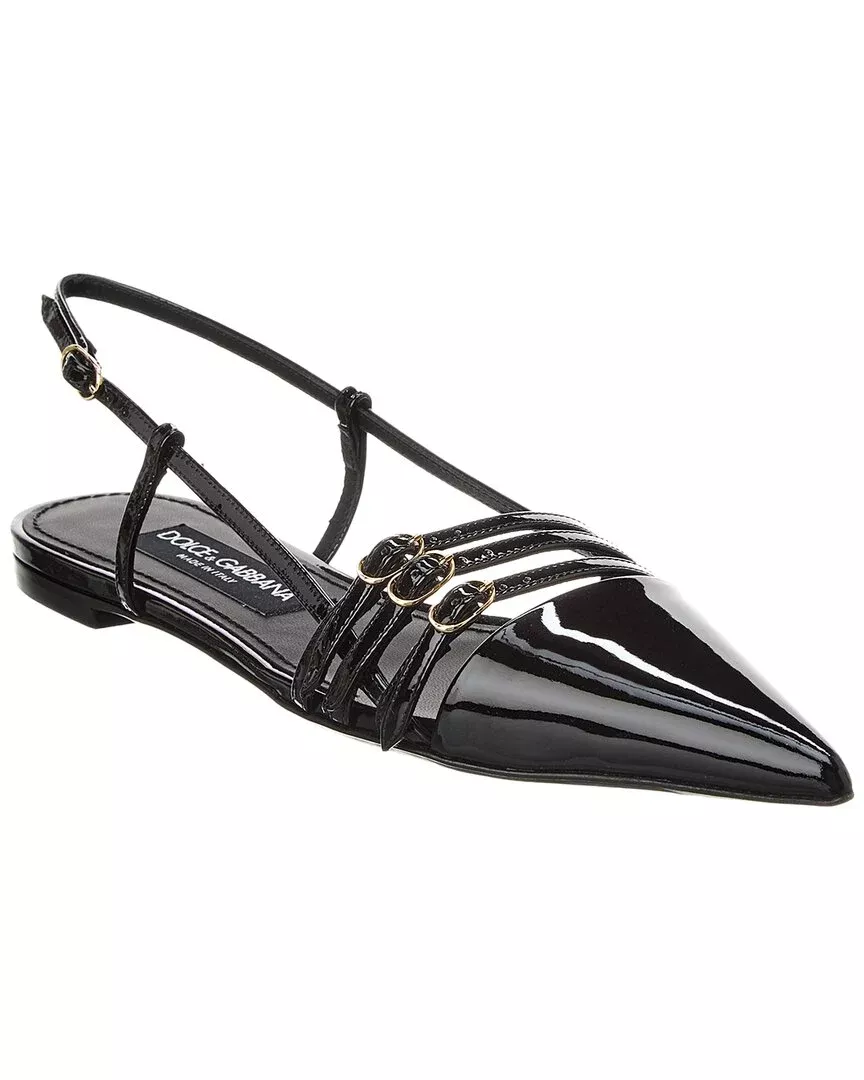 Dolce & Gabbana Leather Slingback Flat