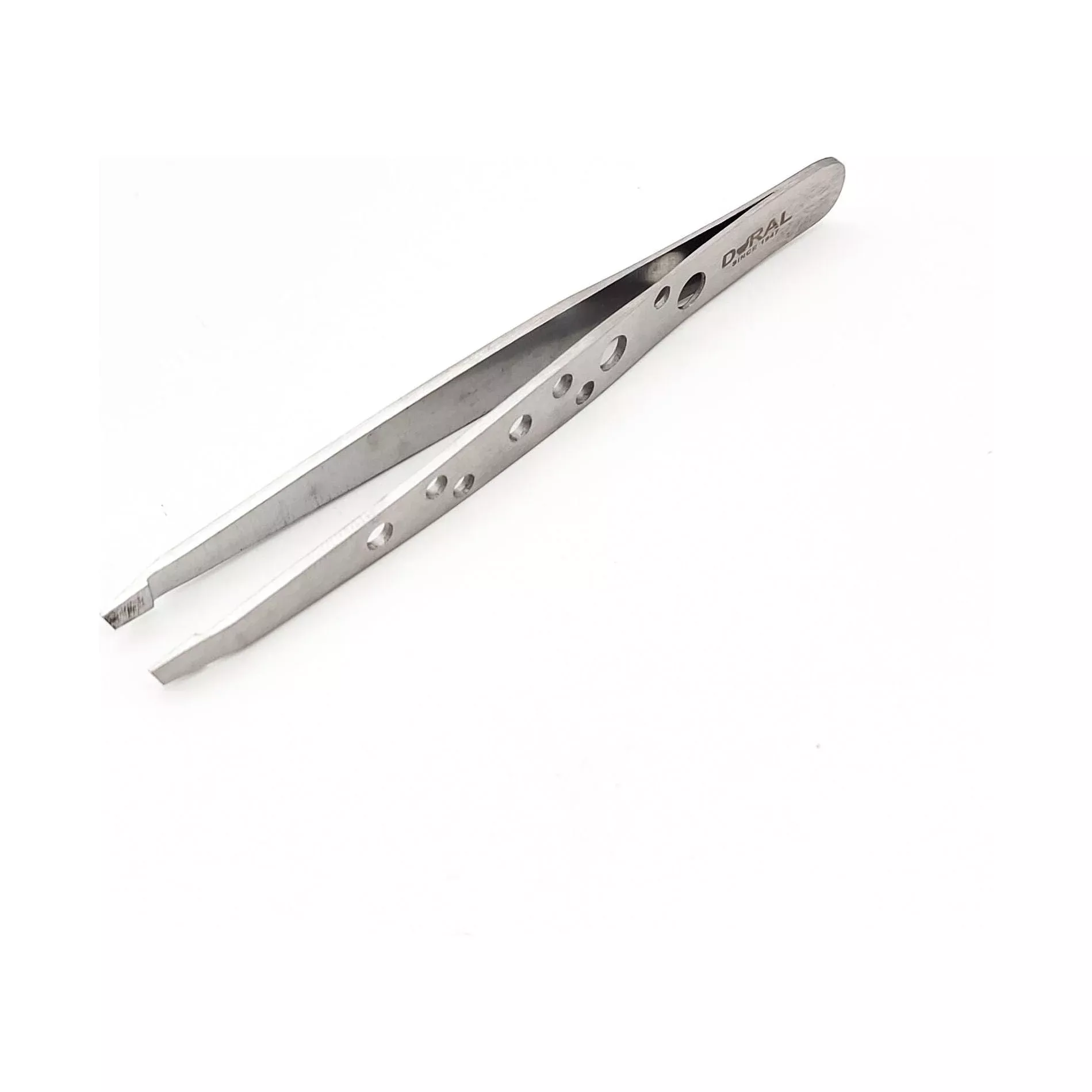 Dural Slant Tweezer Classic Multi dots Silver