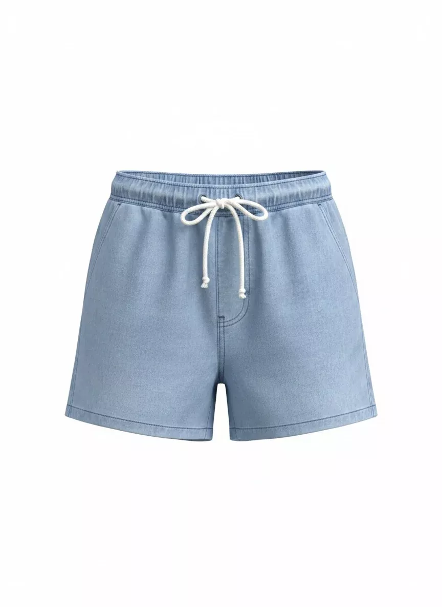 Everyday Denim Shorts-Light Denim