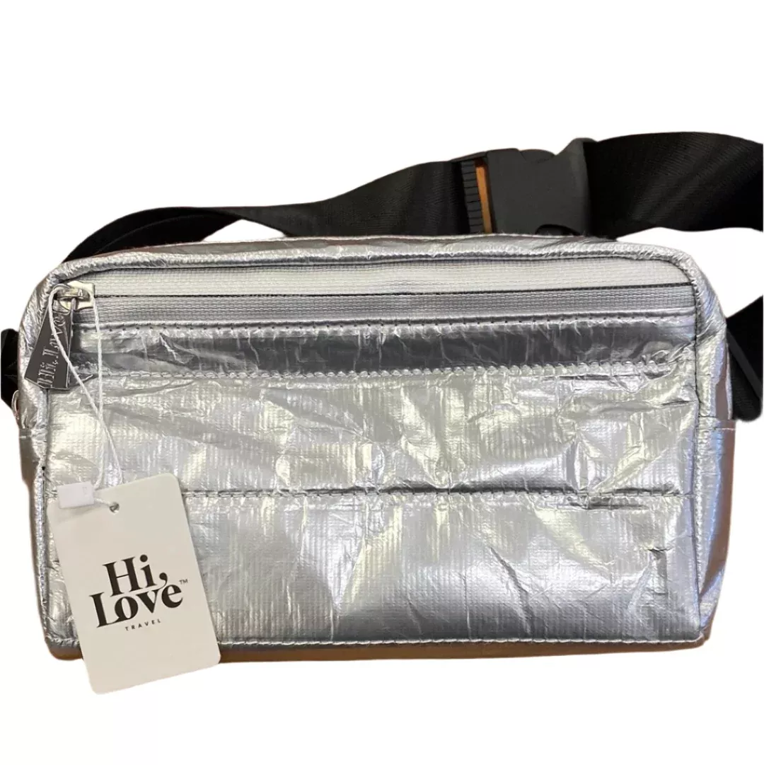 Fanny Pack Puffer - Metallic Silver