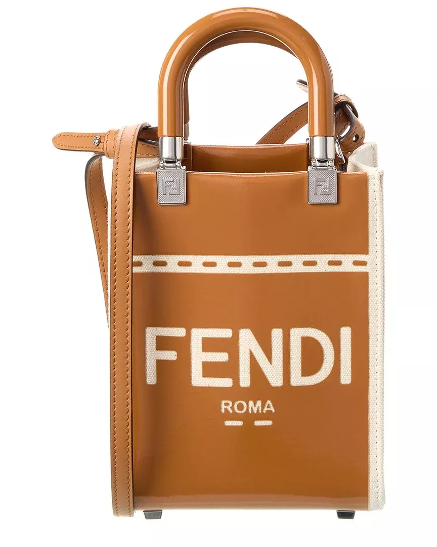 Fendi Sunshine Mini Patent Tote