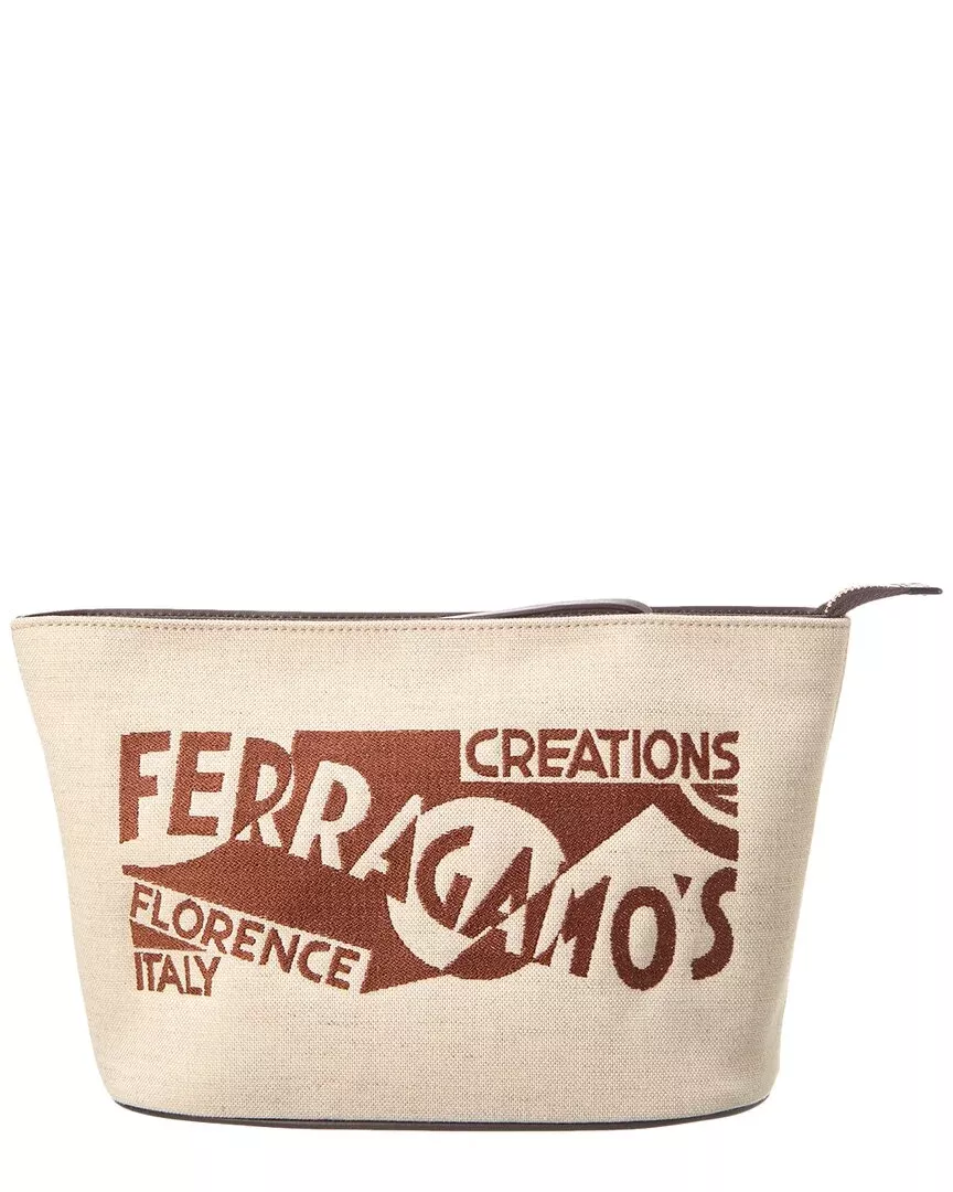 Ferragamo Canvas & Leather Pouch