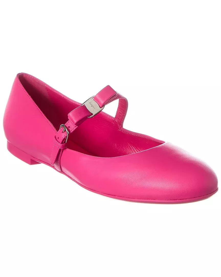 Ferragamo Lizz Leather Ballet Flat
