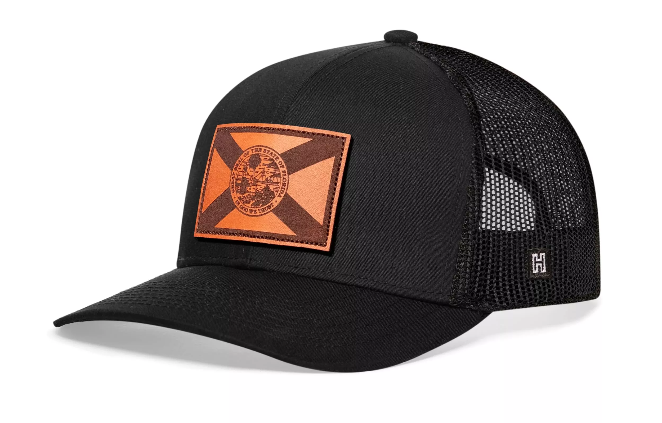 Florida Flag Trucker Hat|Leather FL Snapback