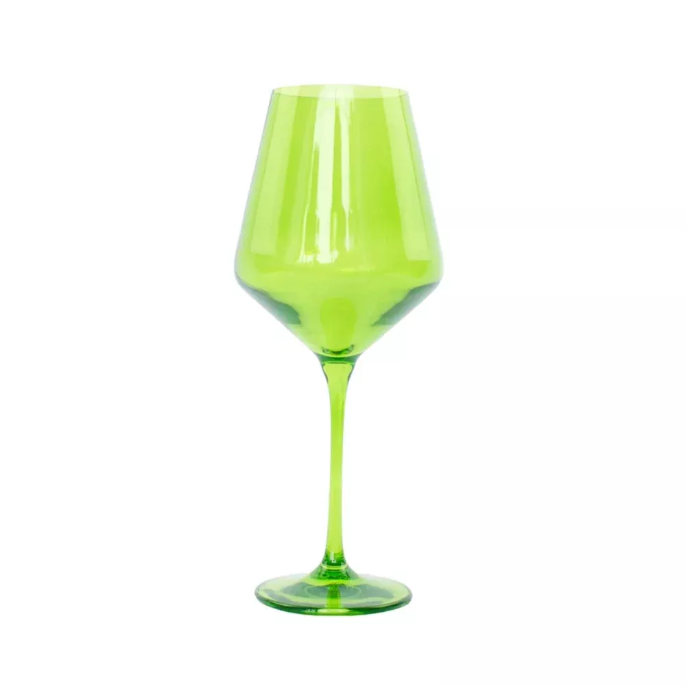 Forest Green Stemmed Wine Glasses