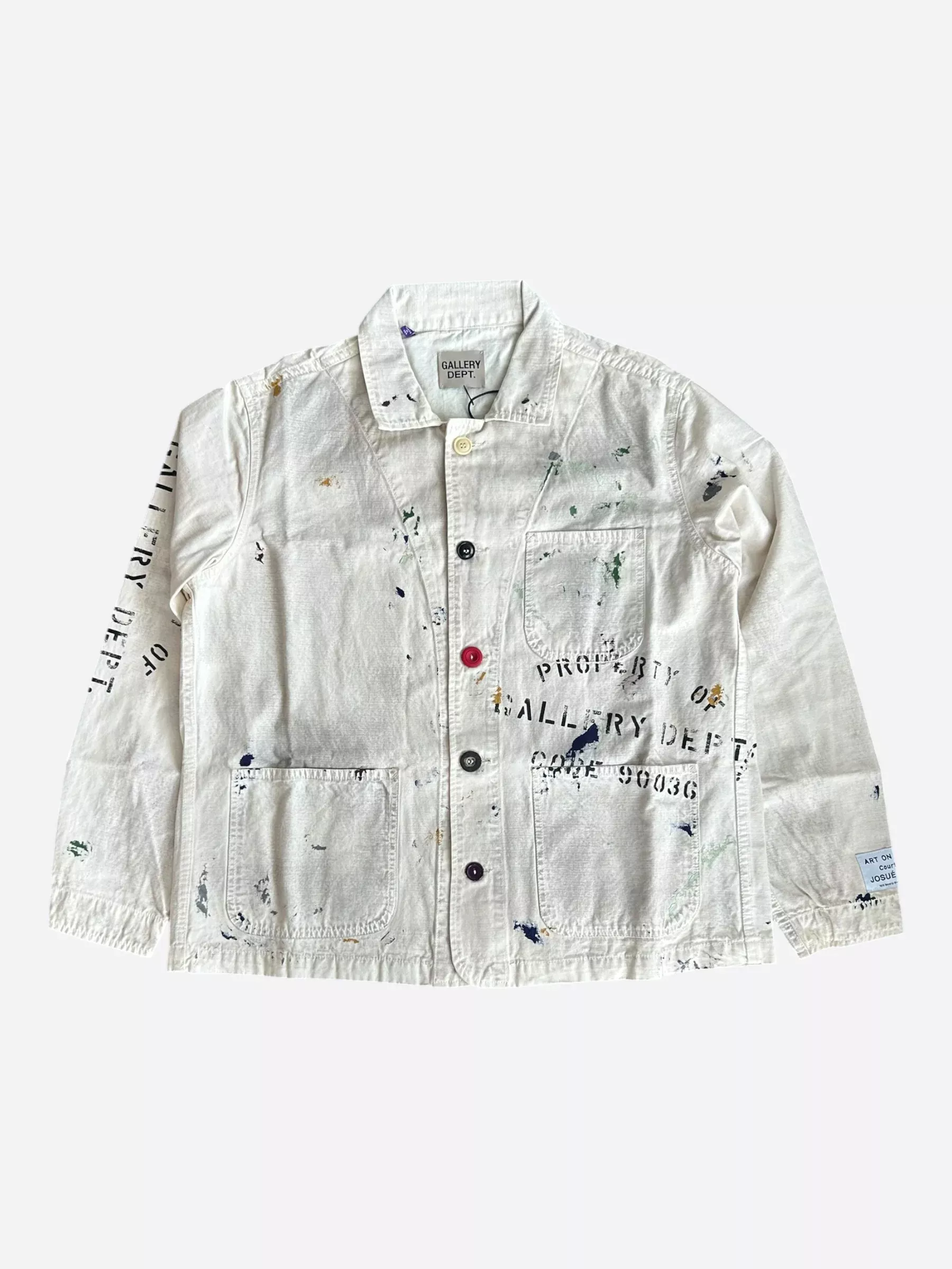 Gallery Dept Beige EP Paint Splatter Chore Jacket