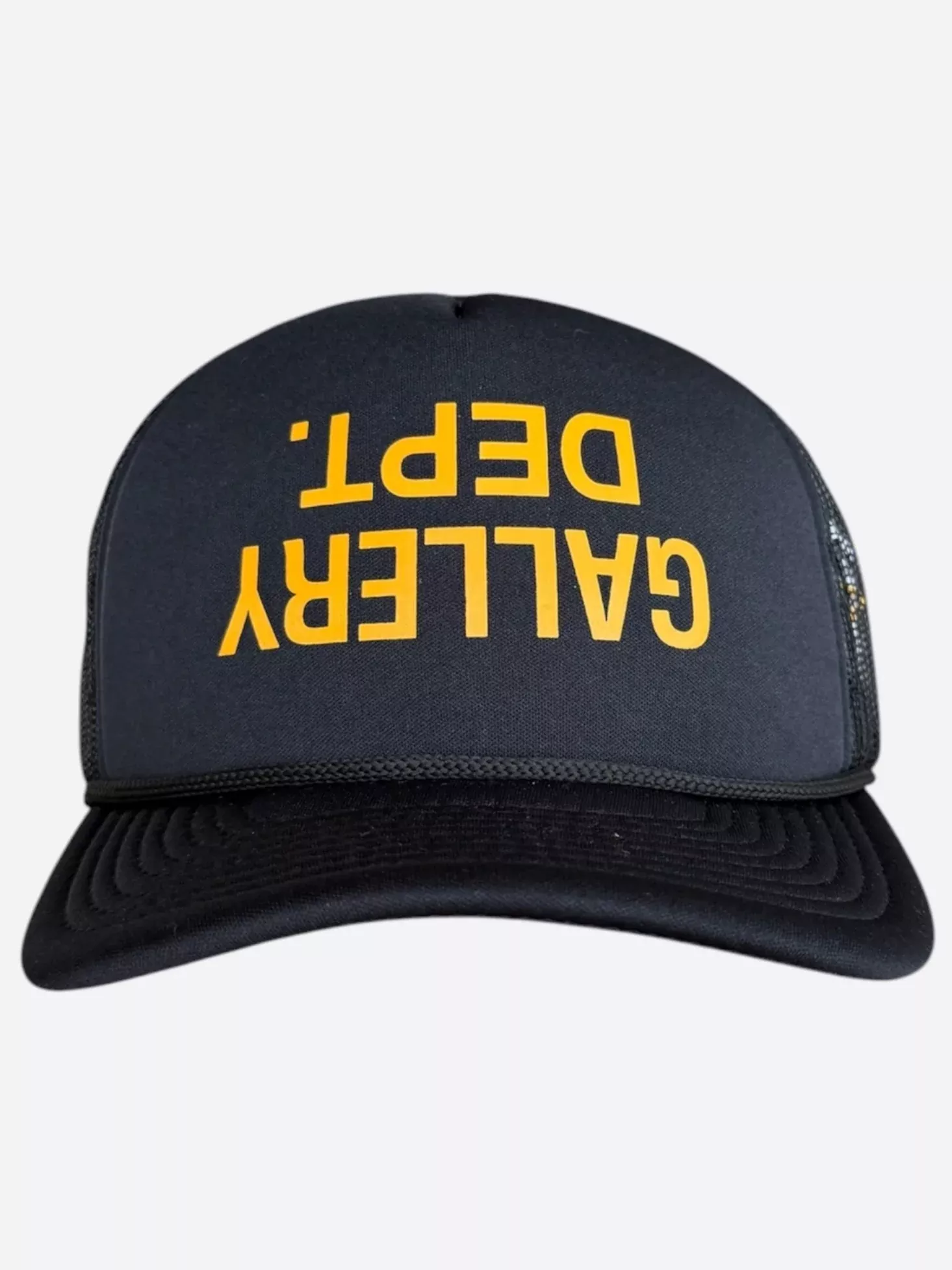 Gallery Dept Black & Yellow Upside Down Logo Trucker Hat