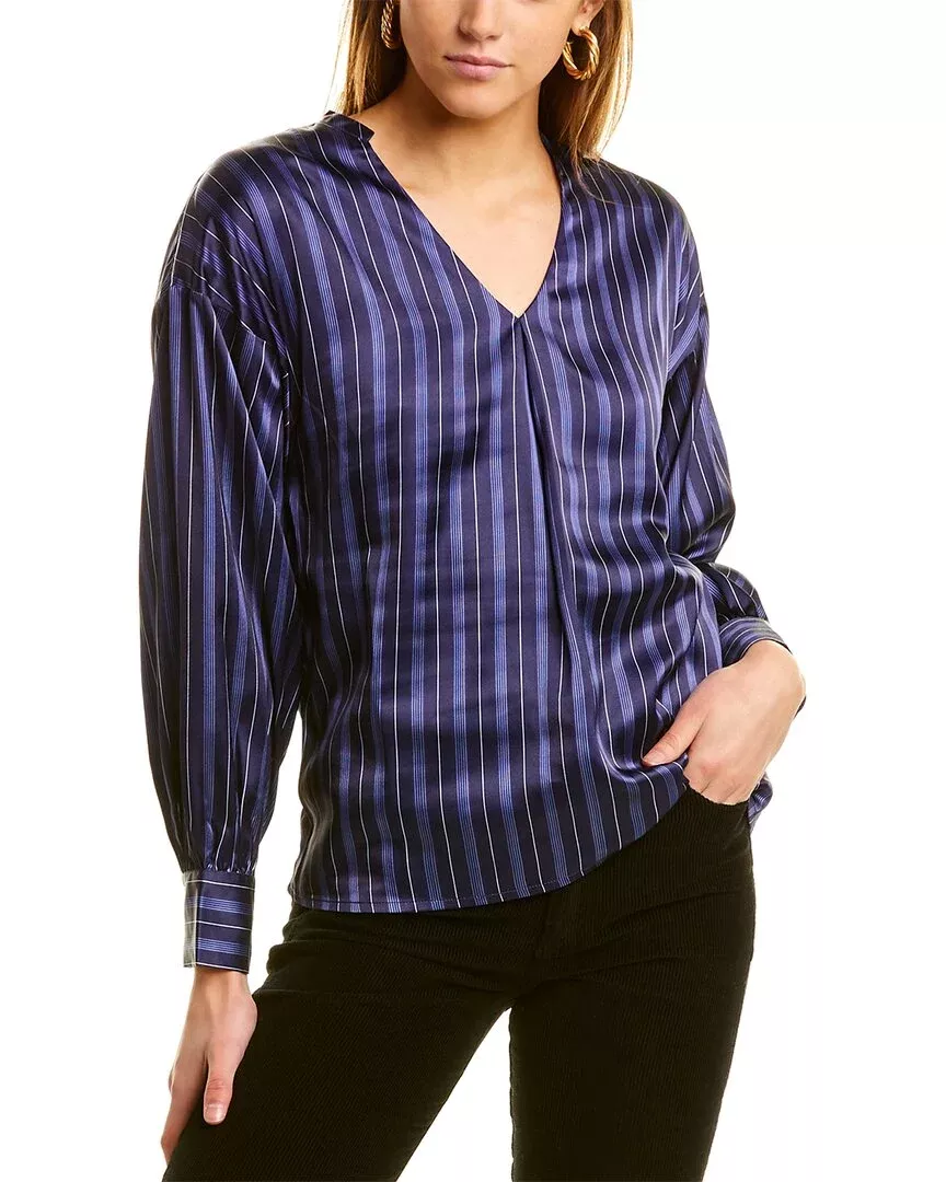 Garrie B Satin V-Neck Blouse