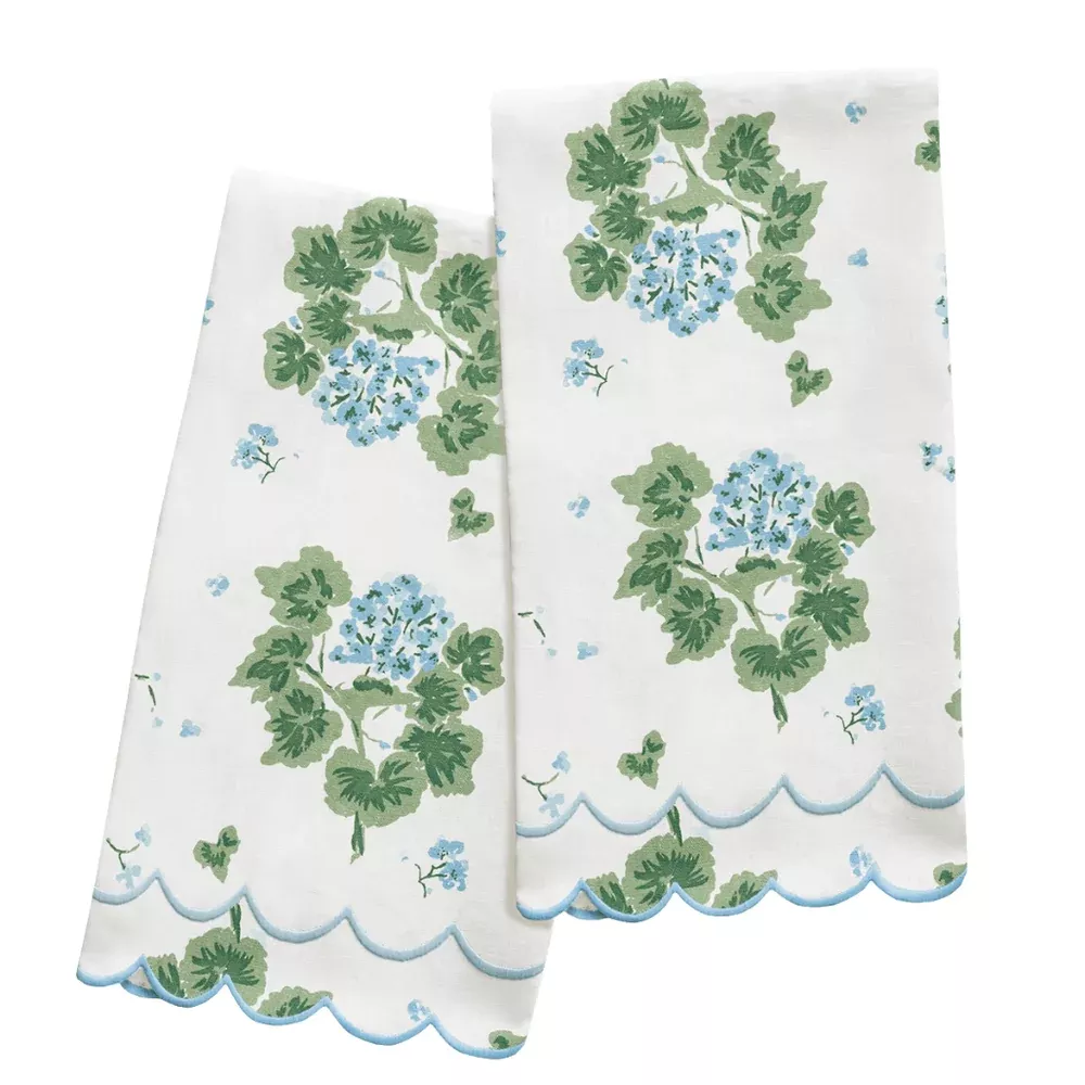 Geranium Linen Guest Towels-Set of 2