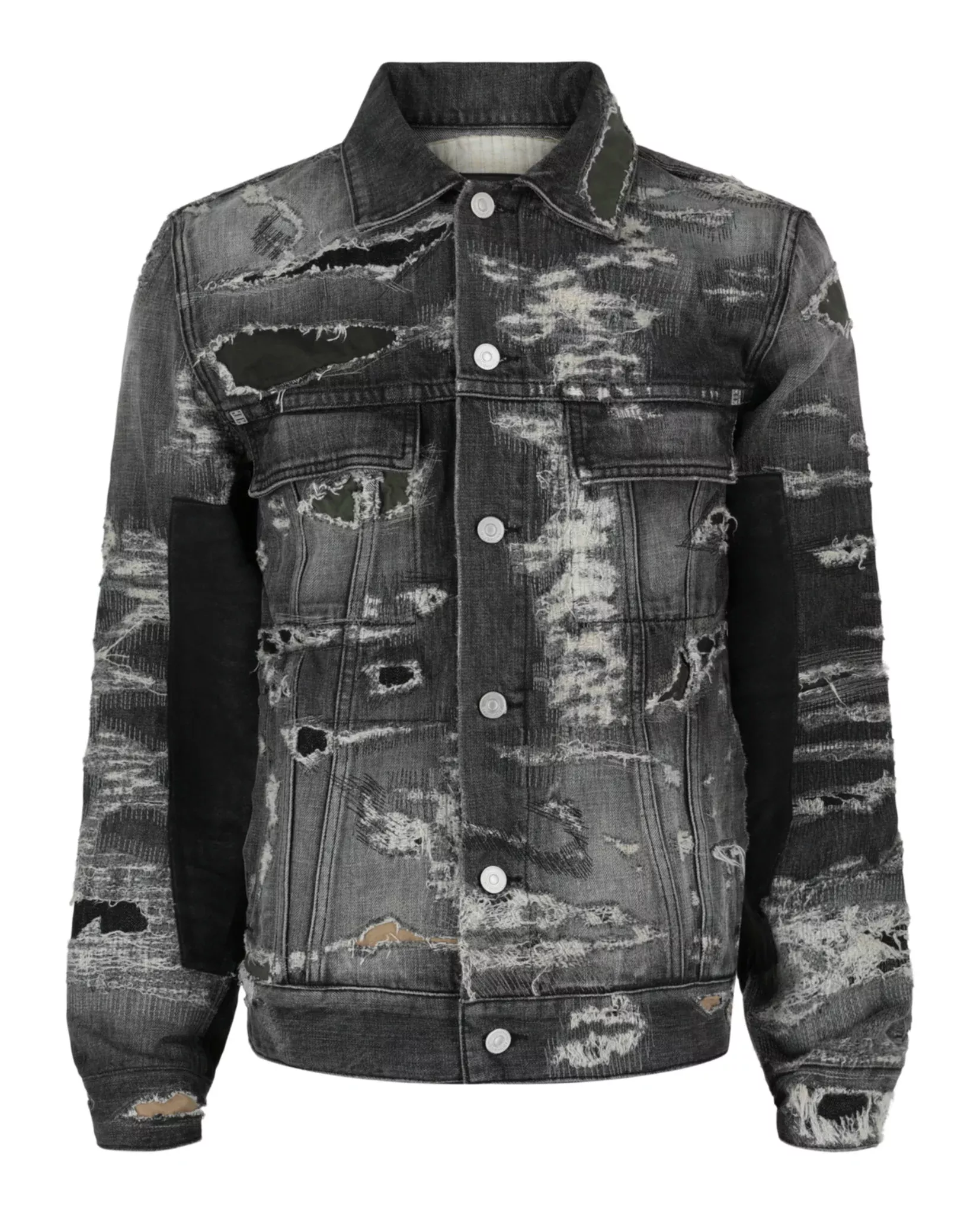 Givenchy Mens Distressed Denim Jacket