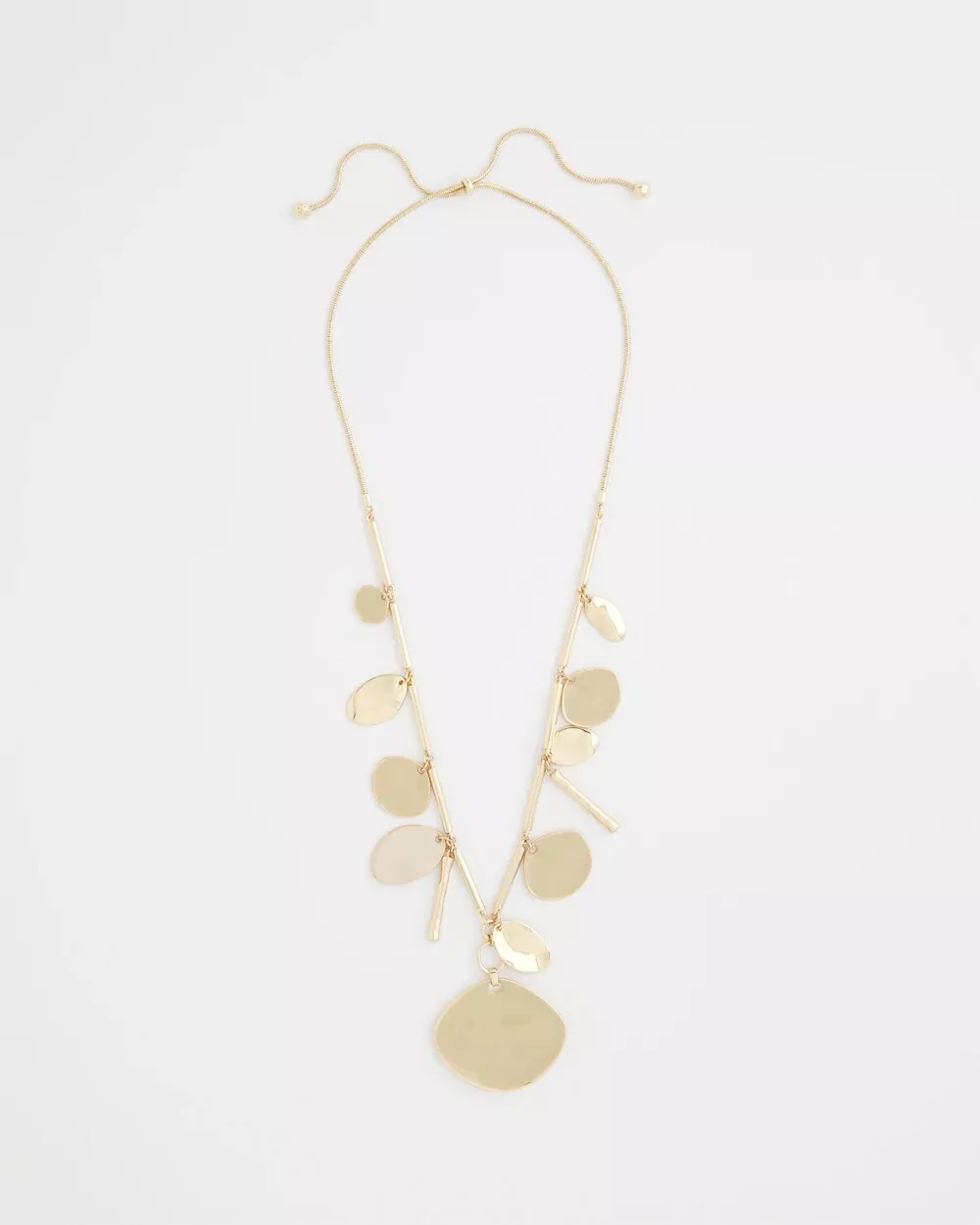 Gold Long Single Strand Necklace