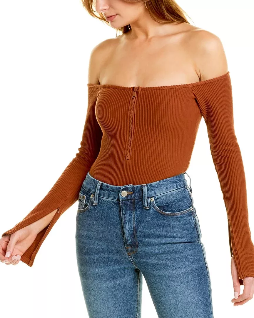 Good American 1/2-Zip Bodysuit