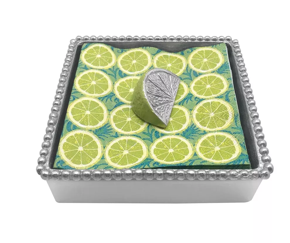 Green Lime Wedge Napkin Box