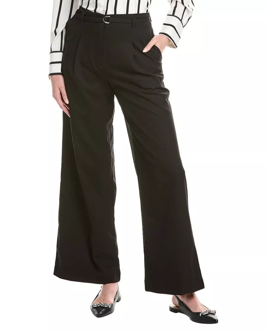 Grey Lab Pleated Wide Leg Pant