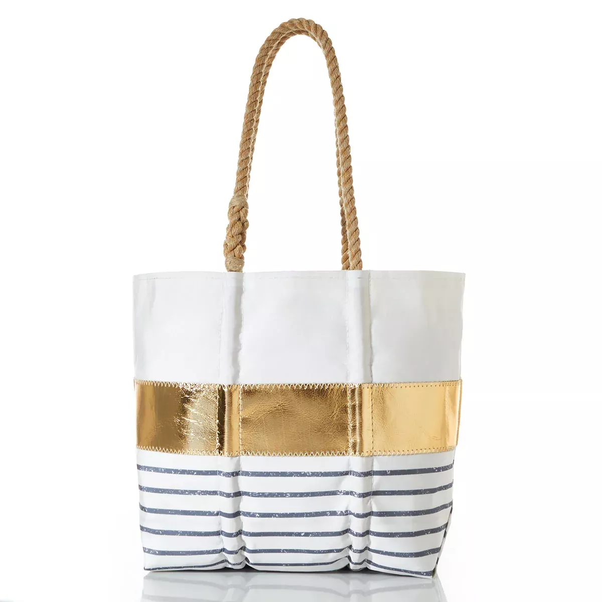 Grey Mariner Stripe Medium Tote