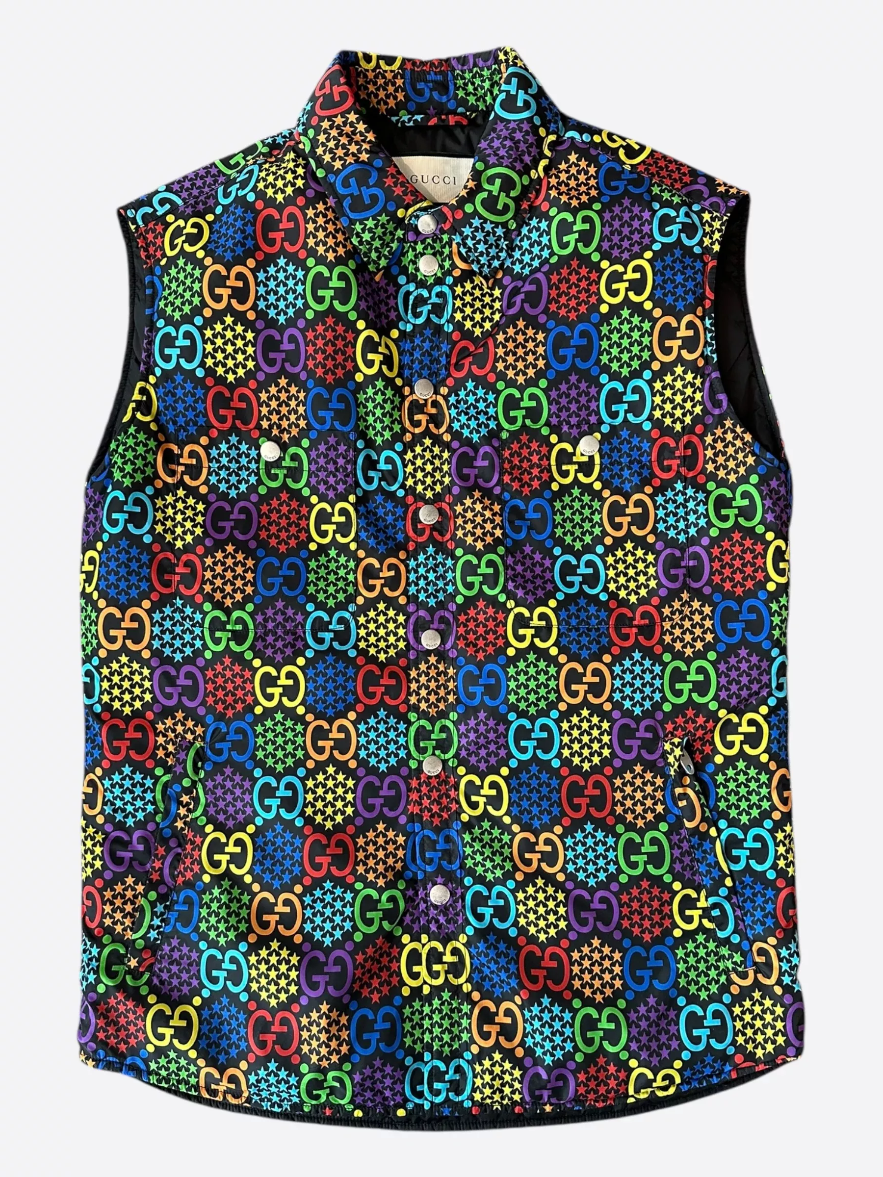 Gucci Black & Multicolor Psychedelic Monogram Vest