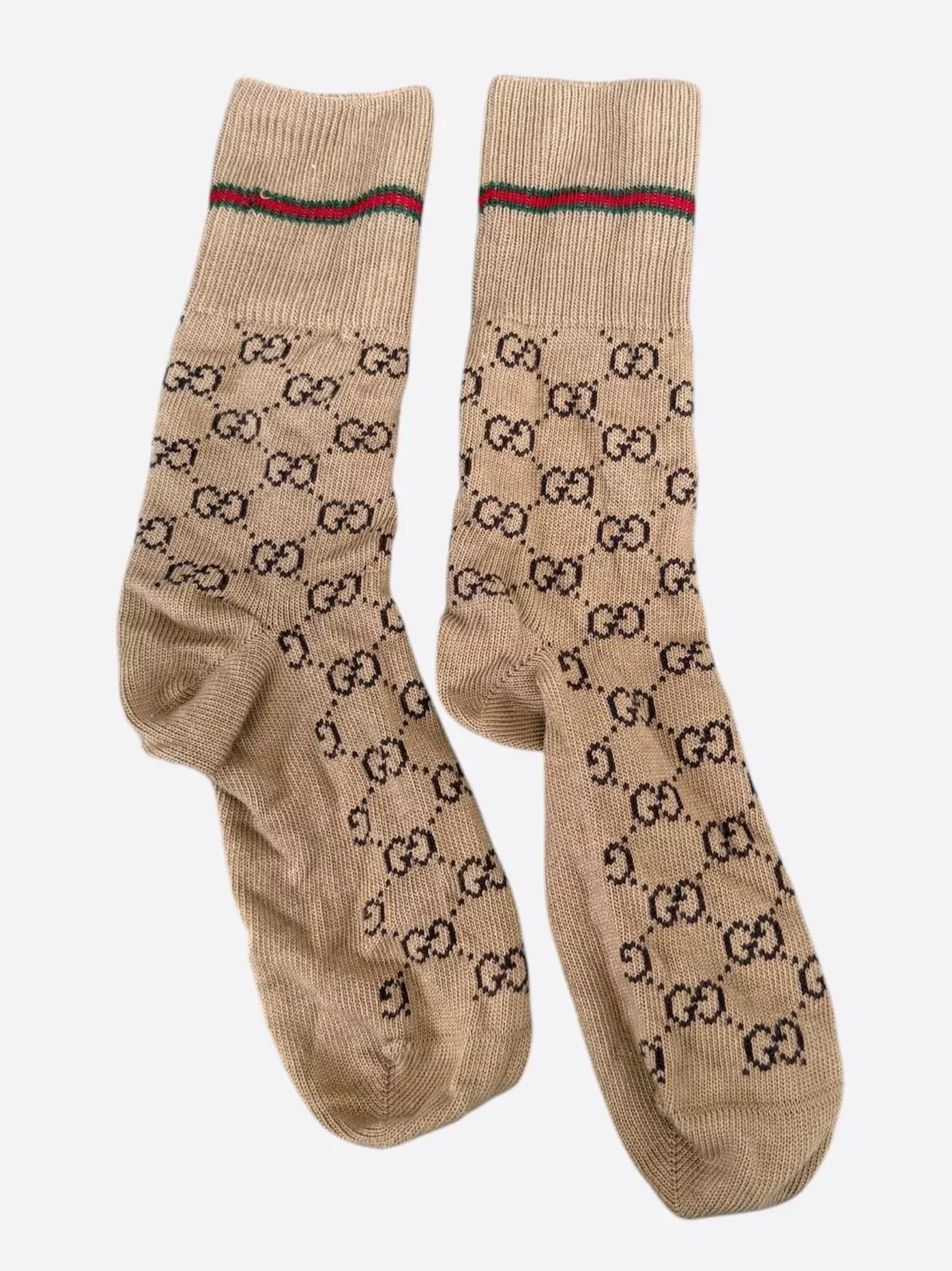 Gucci Brown GG Monogram Striped Socks