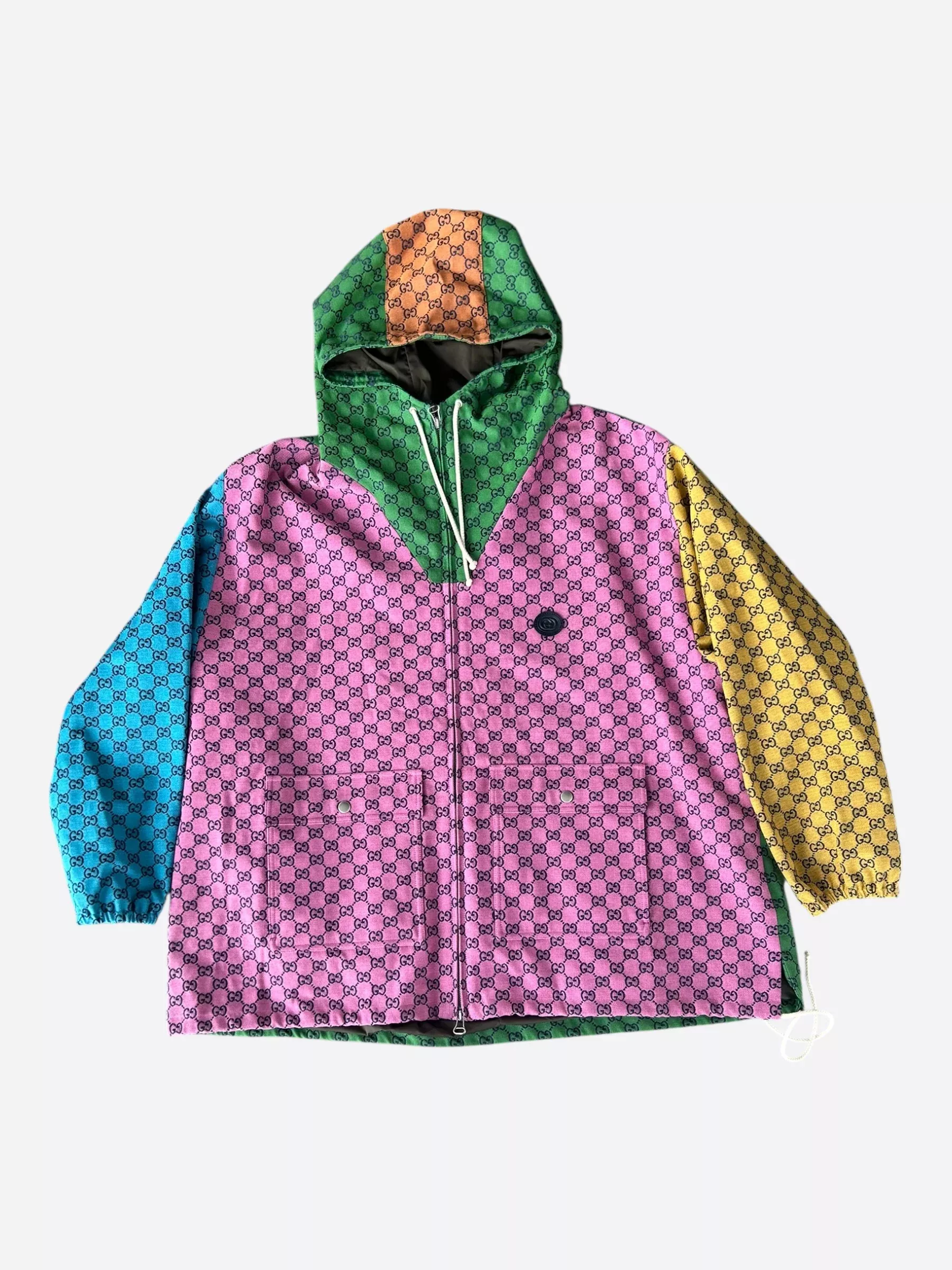 Gucci Multicolor GG Monogram Zip Up Jacket