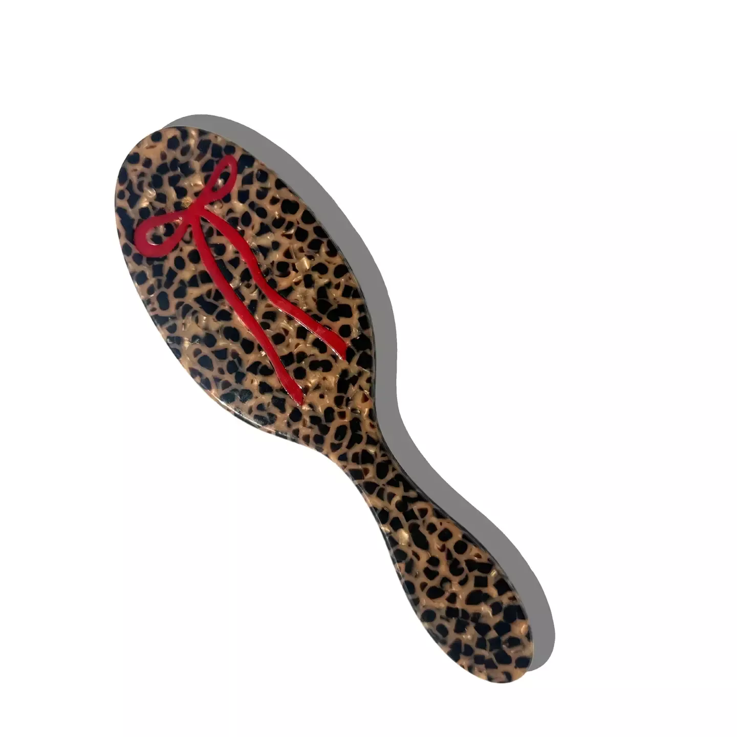 Hair Brush - Leopard Bow