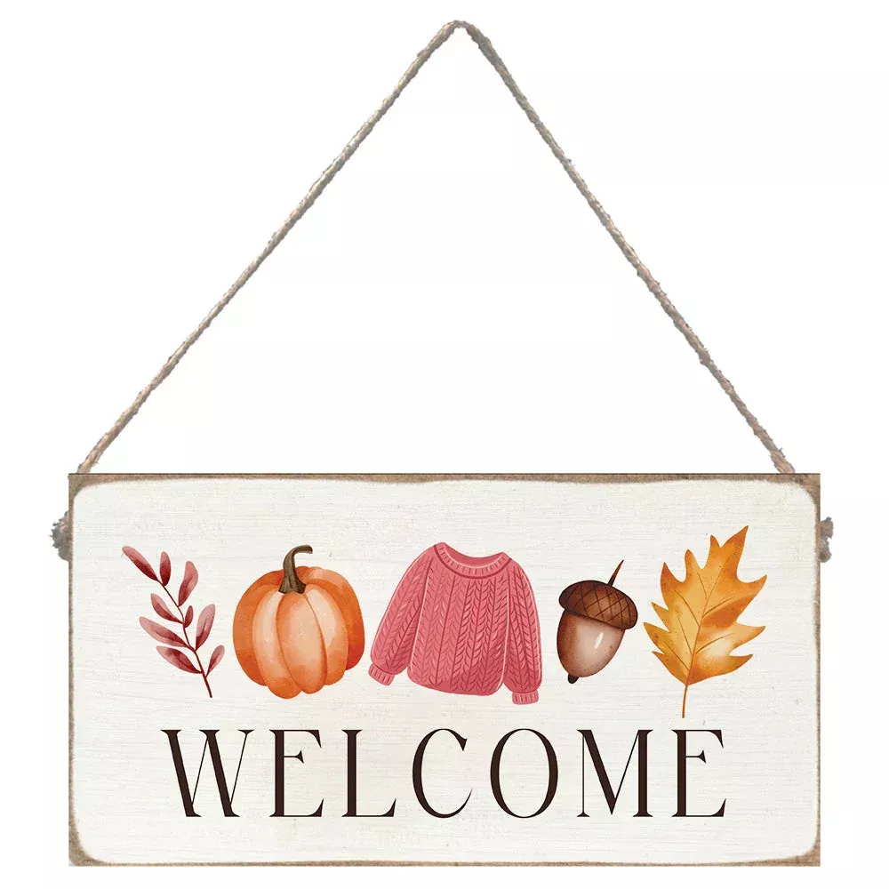 Hanging Sign - Fall Icons Welcome