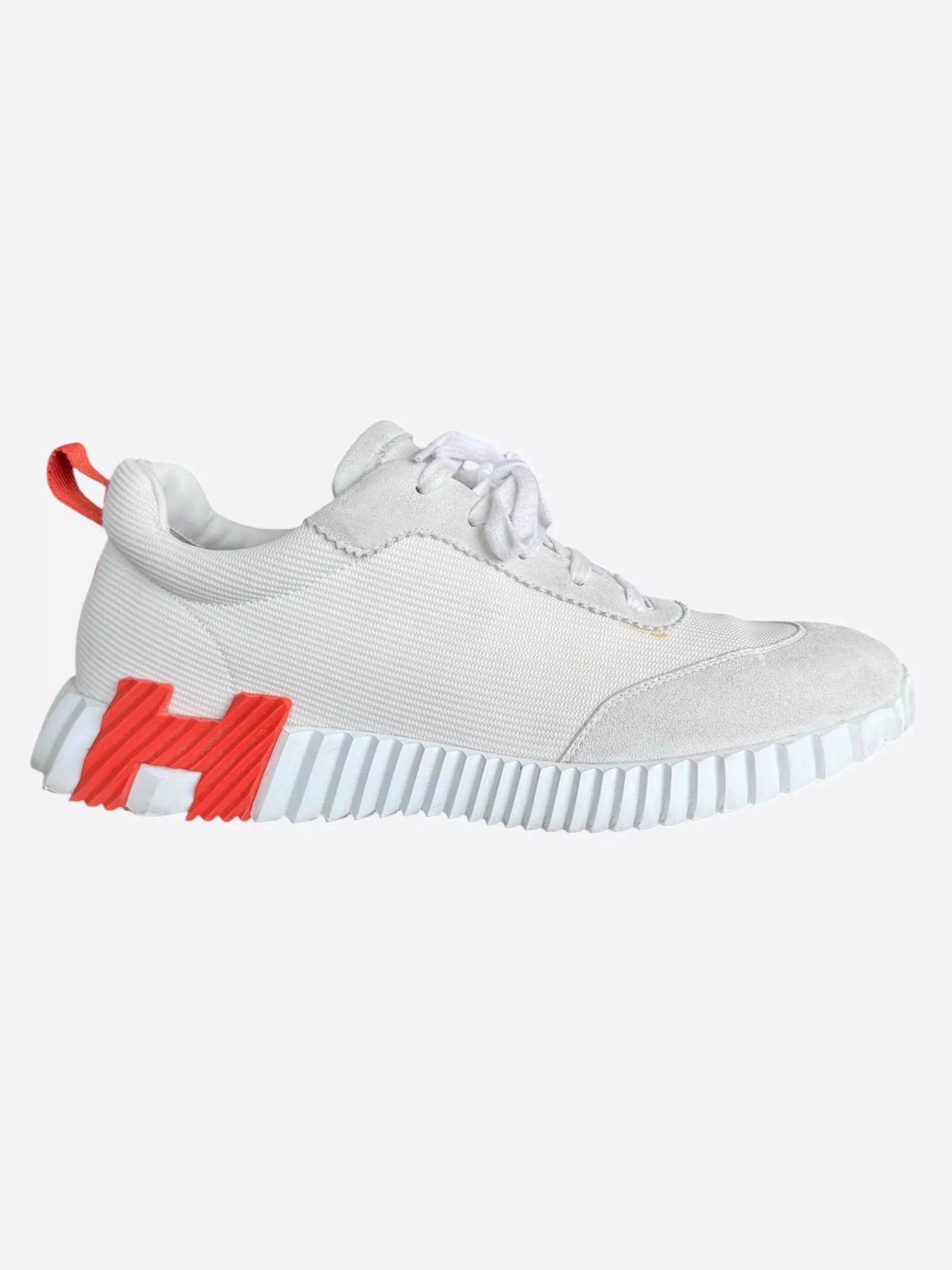 Hermes Beige & Orange Bouncing Sneakers