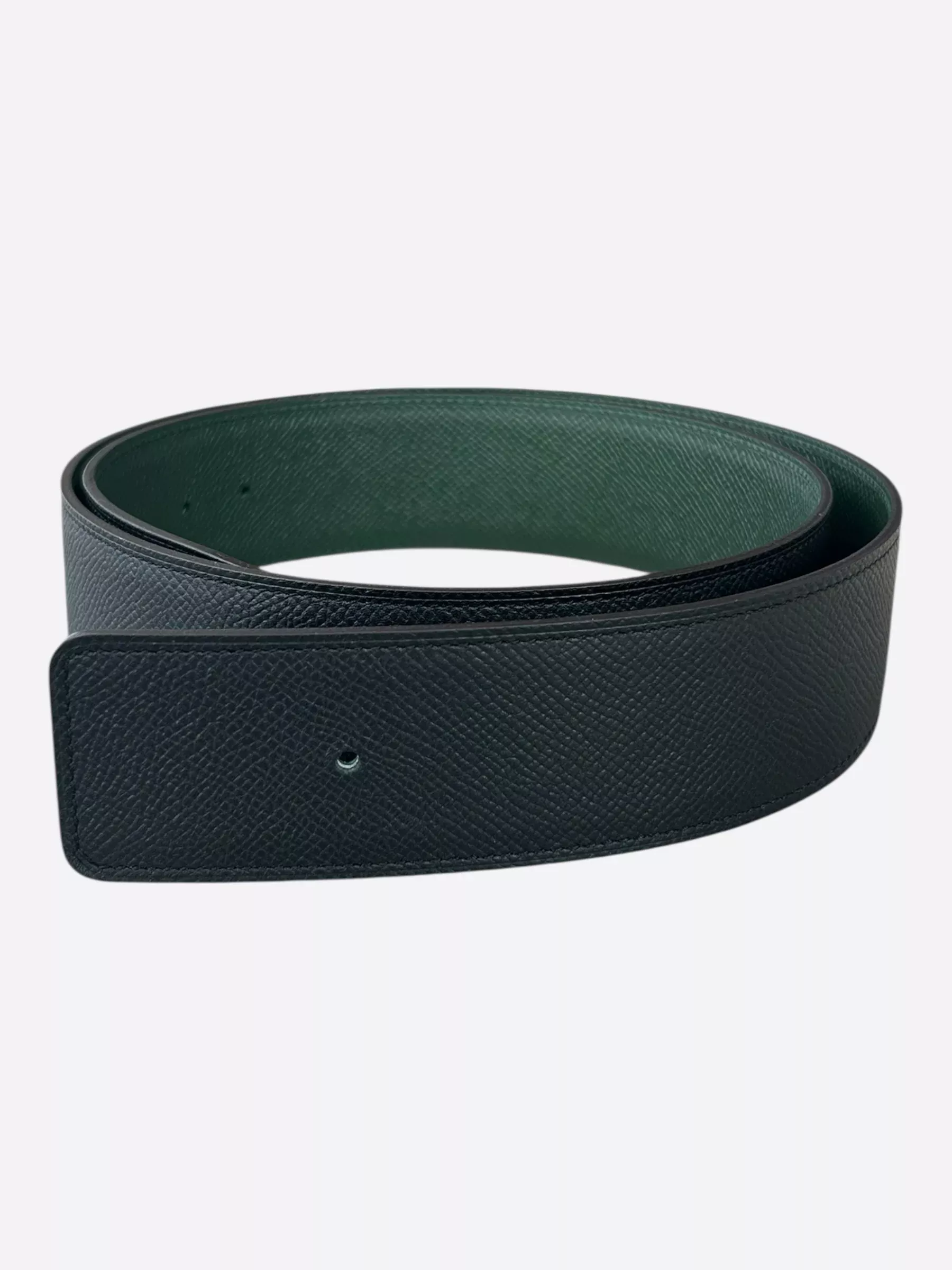 Hermes Black & Green Epsom Reversible Belt Strap