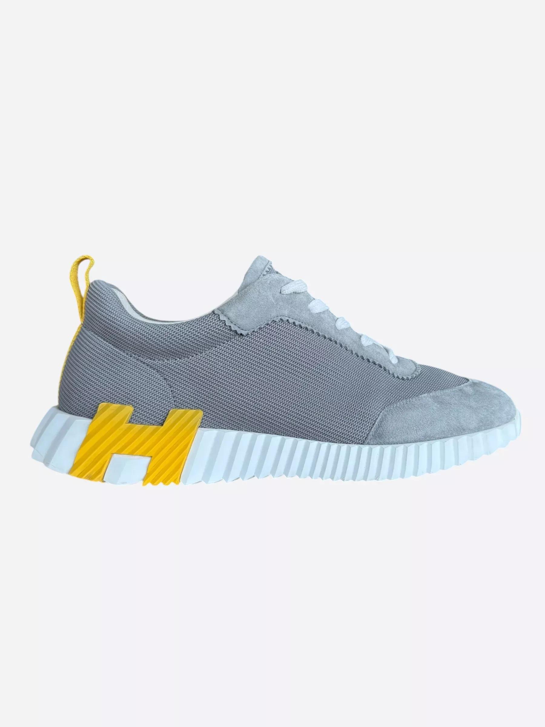 Hermes Grey & Yellow Bouncing Sneakers