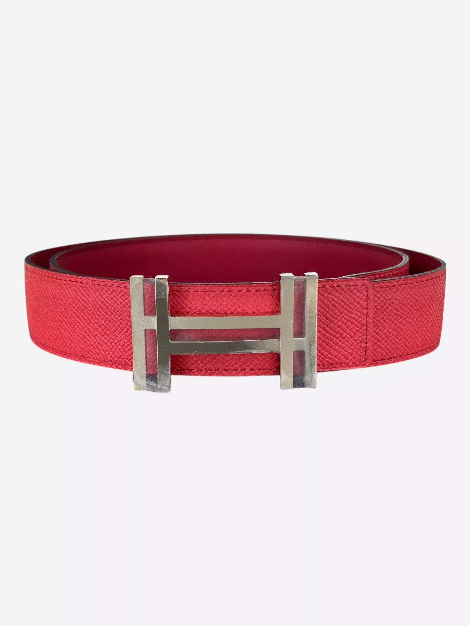Hermes Pink Palladium Constance Reversible Belt